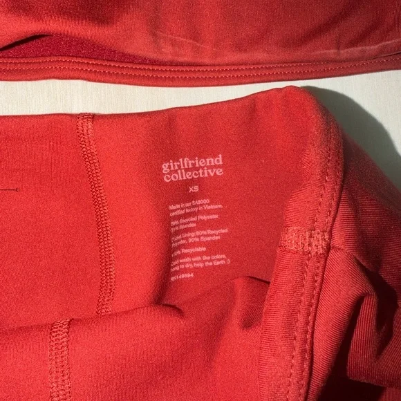 Girlfriend Collective Vibrant Burnt Orange Top and Skirt Set - Picture 3 of 3